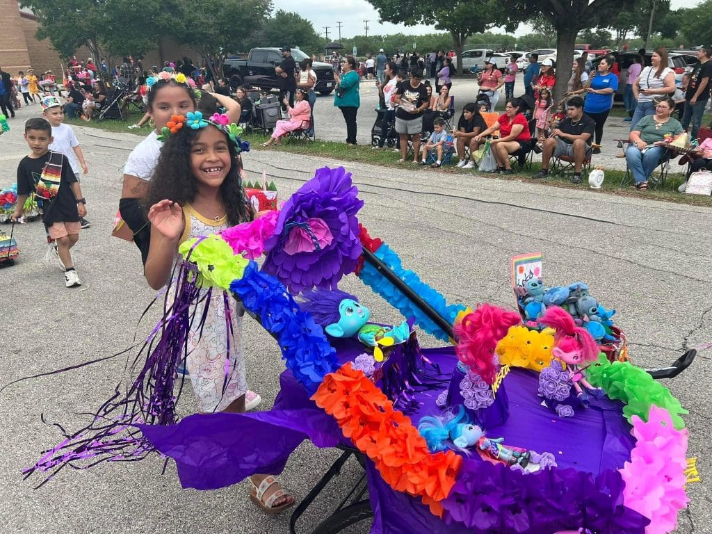Southside ISD student in the fiesta parade.