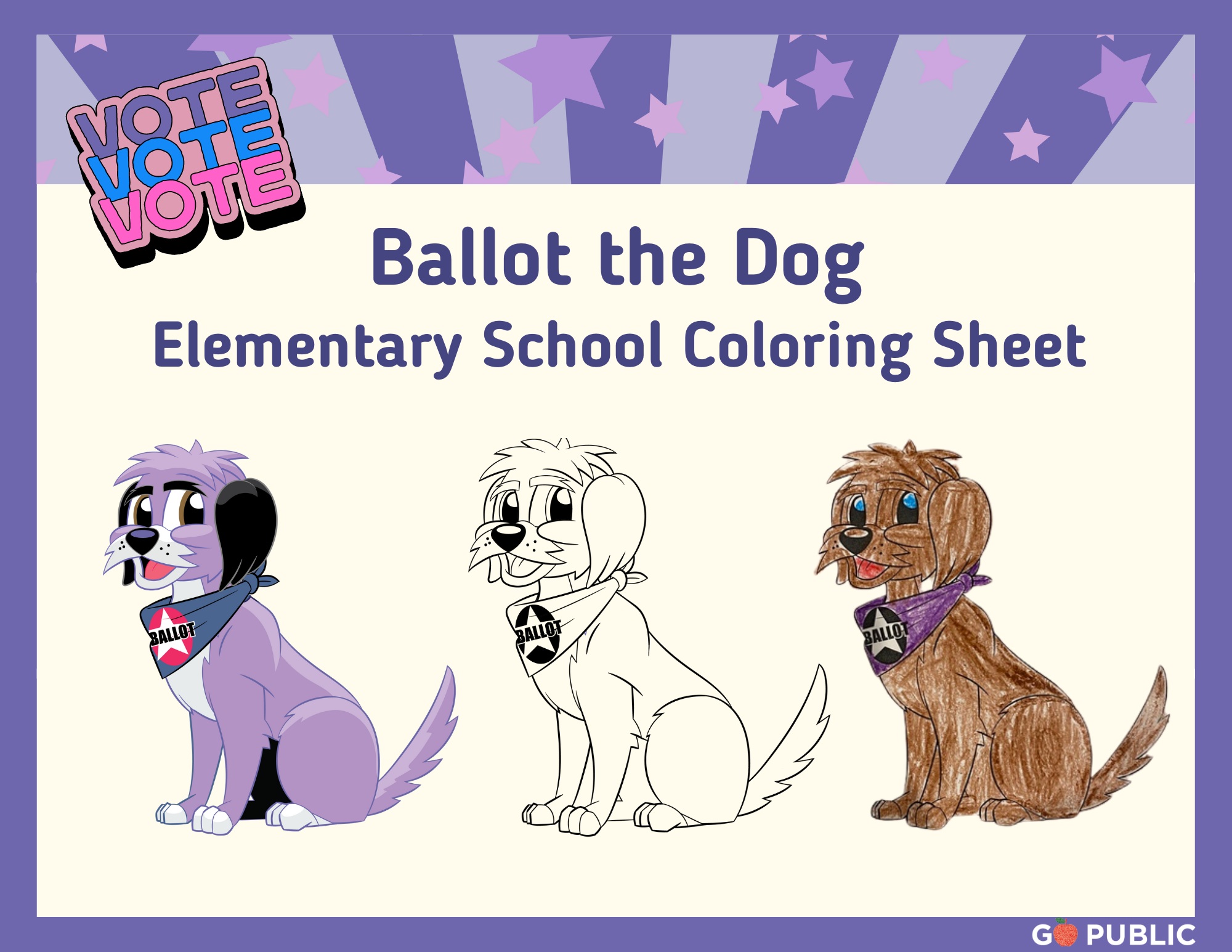 Ballot the Dog coloring sheet