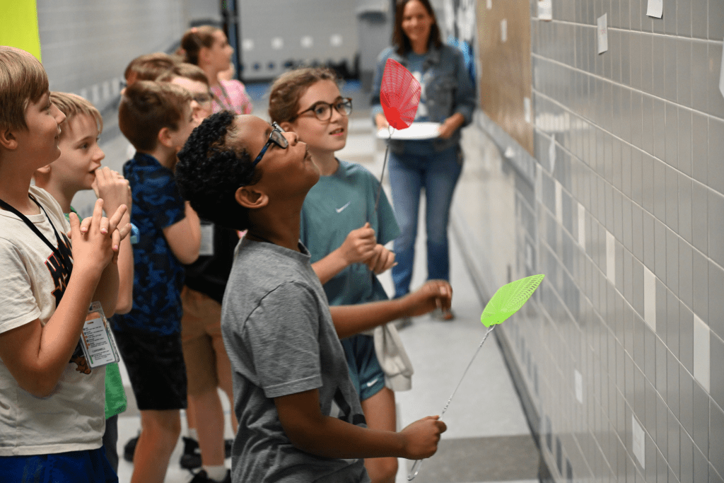 Richardson ISD STEM Magnet school students had a blast with a word-swatting competition, where they classified verbs, adjectives, and nouns.