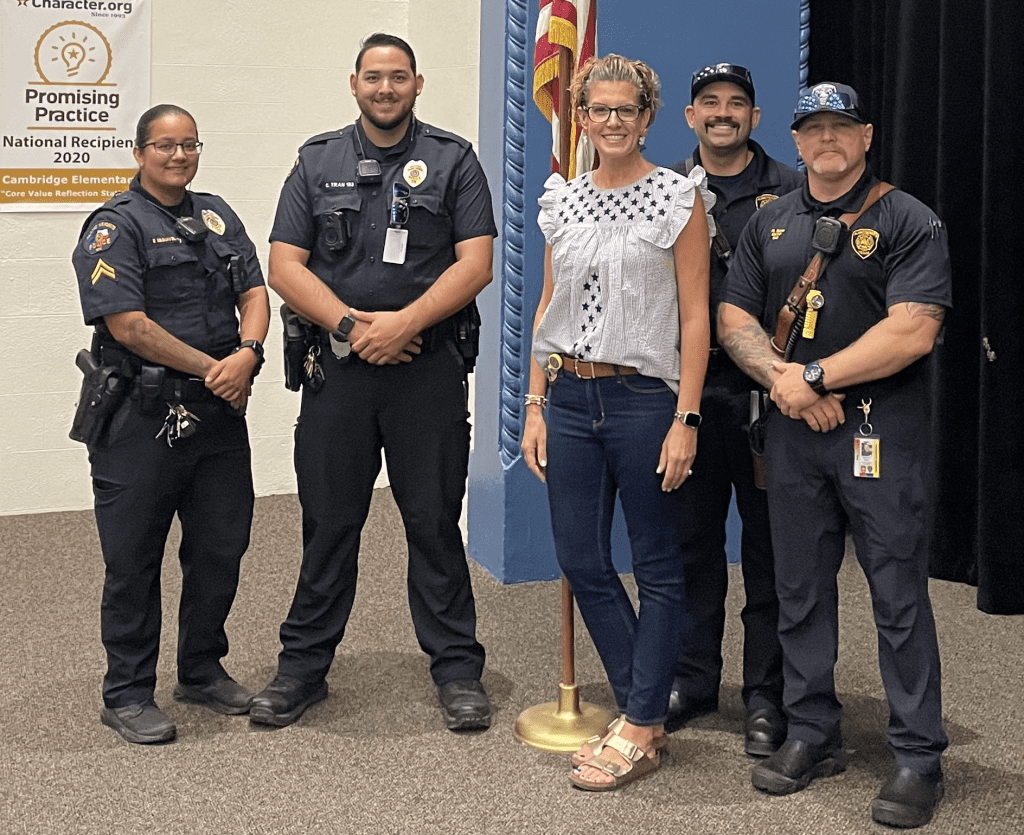 Cambridge Elementary's special event on Patriot's Day in Alamo Heights ISD honored the bravery and dedication of first responders.