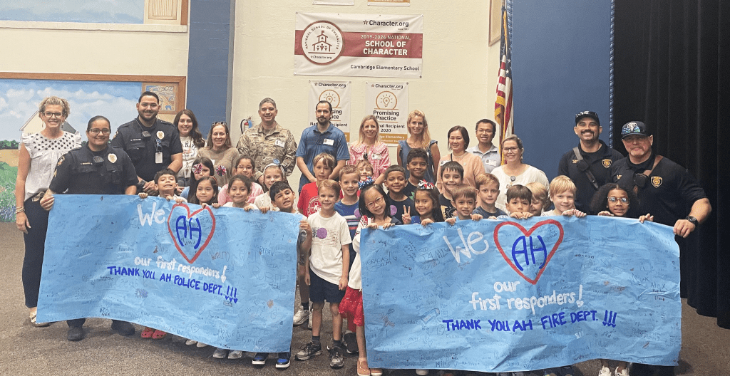 Cambridge Elementary's special event on Patriot's Day in Alamo Heights ISD honored the bravery and dedication of first responders.