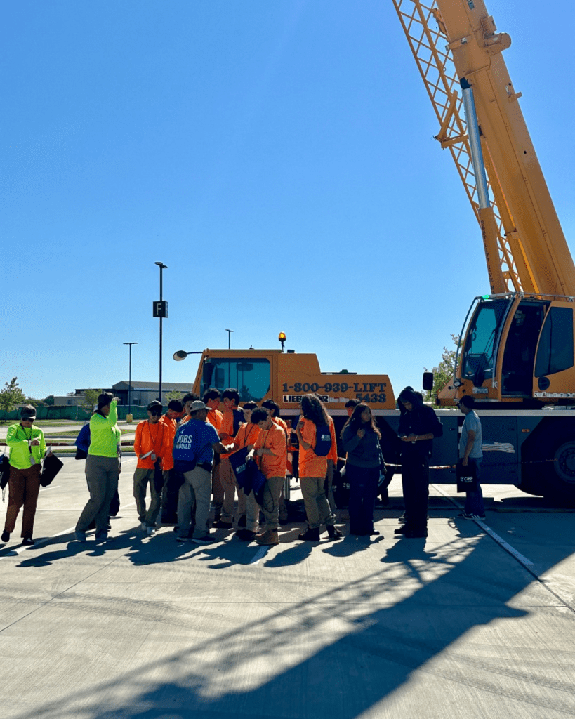 students taking part in trades day activities