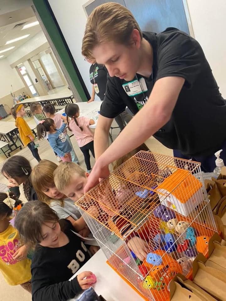 Azle ISD students from the district’s Special Education Transition Center visited Silver Creek Elementary for Pre-K Pet Adoption Day.